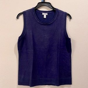 Ribbed Sleeveless/Top/Sweatshirt | Charter Club | Size L | Navy Blue